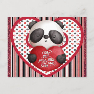Carte Postale Jour des Valentines de l'ours de Panda