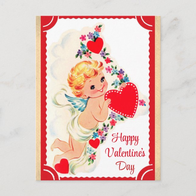Carte Postale Jour des Valentines joyeux et Vintage (Devant)
