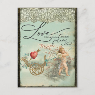 Carte Postale Jour des Valentines vintages Ange victorien Amour