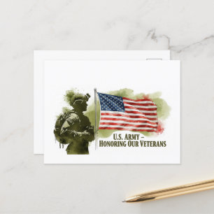 Carte Postale Jour des vétérans - Honorer tous ceux qui ont serv