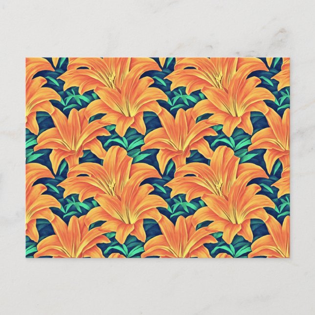 Carte Postale Jour d'Orange avec des Feuilles verts (Devant)