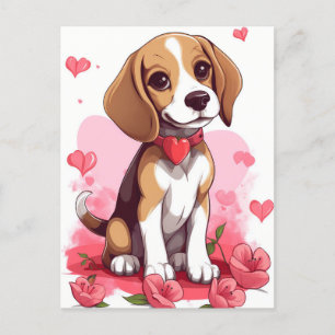 Carte Postale Jour du beagle Valentines