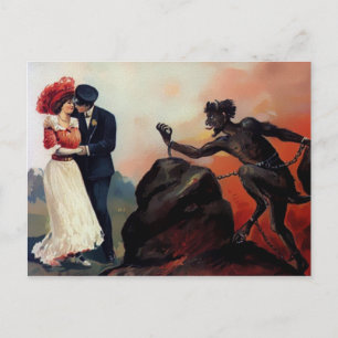 Carte Postale Jour du diable vintage Valentines