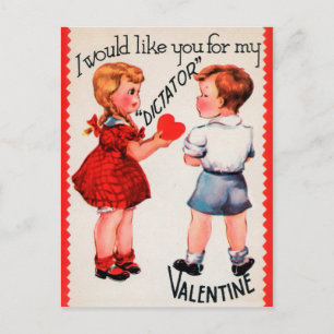 Carte Postale Jour du dictateur vintage Valentines
