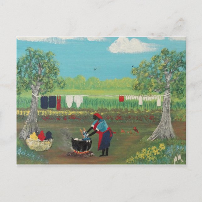 Carte Postale Jour du lavage dans les années cinquante (Devant)