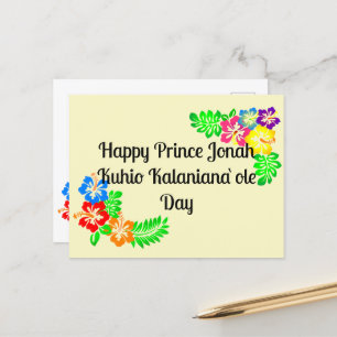 Carte Postale Jour du Prince Kūhiō (Hawaii)