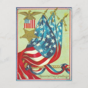 Carte Postale Jour du souvenir de l'aigle à étoile d'or du drape