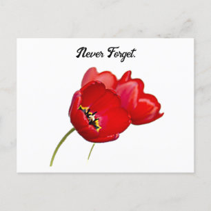 Carte Postale Jour du Souvenir des Coquelicots Rouges N'oubliez 