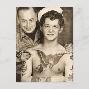 Carte Postale Jour du tatouage de marin