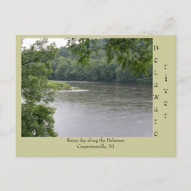 Carte Postale Jour pluvieux le long du fleuve Delaware (Devant)
