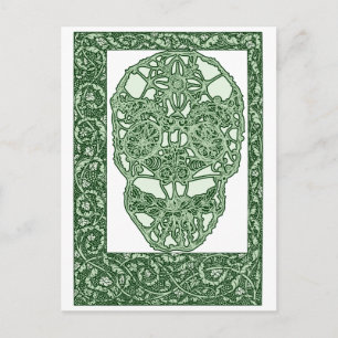 Carte Postale Jour vert du crâne Art Nouveau des morts