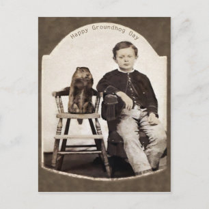 Carte Postale Jour vintage de la marmotte