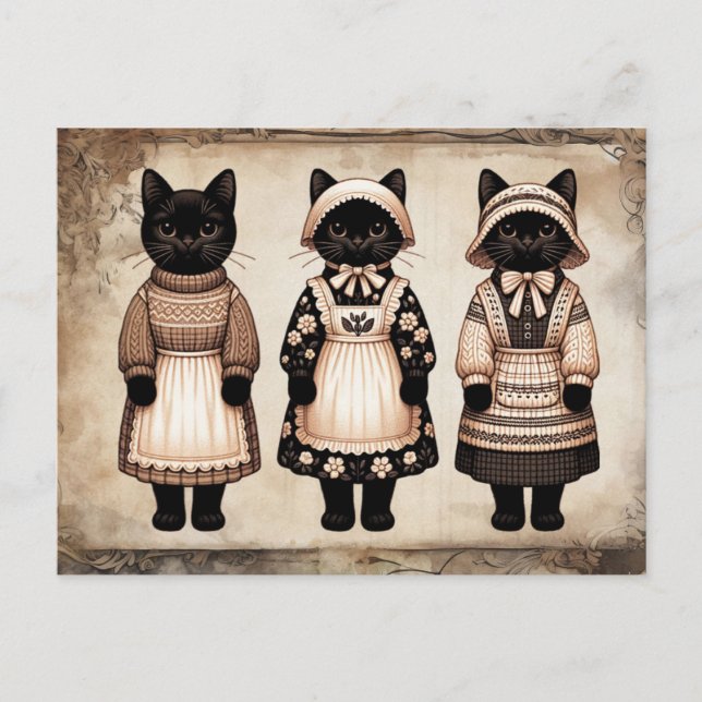 Carte Postale Journal de bricolage de chats effrayants (Devant)