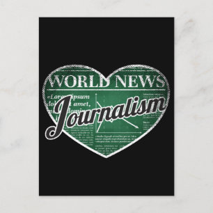 Carte Postale Journalisme Retro Coeur Blackboard Love