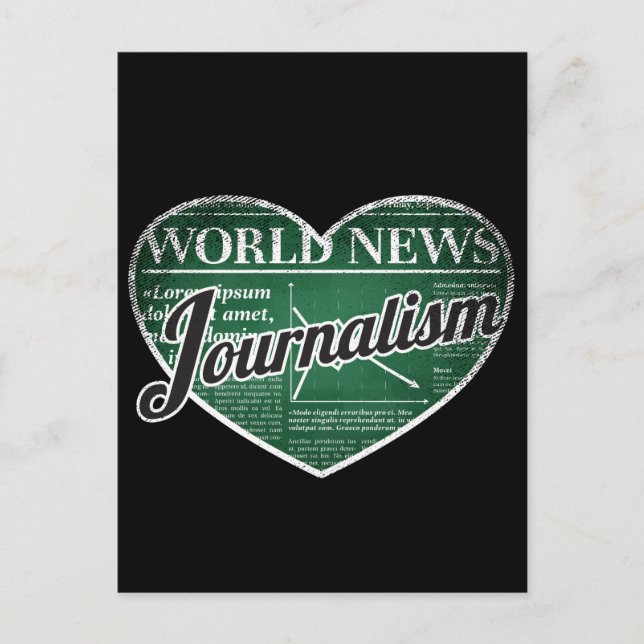 Carte Postale Journalisme Retro Coeur Blackboard Love (Devant)