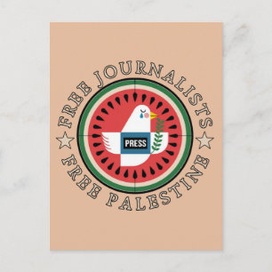 Carte Postale Journalistes libres, Palestine libre