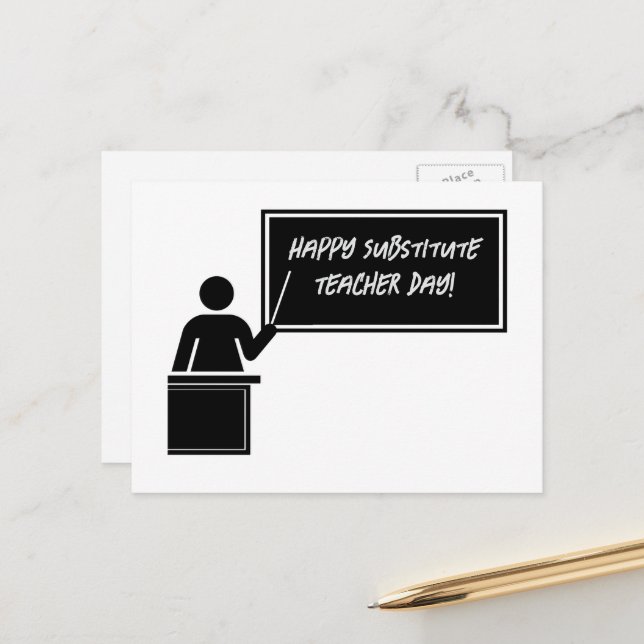 Carte Postale Journée d'appréciation des enseignants remplaçants (Devant/Arrière en situation)