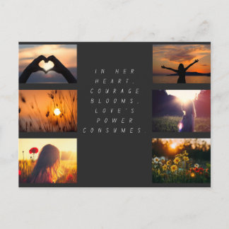 Carte Postale Journée de la Femme Indépendante : Courage en fleu