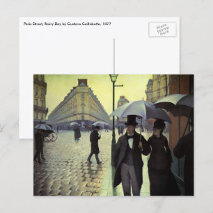 Carte Postale Journée de la Pluie de Paris par Gustave Caillebot