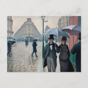 Carte Postale Journée de la Pluie de Paris par Gustave Caillebot