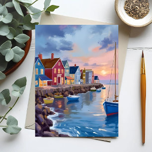 Carte Postale Journée en bateau   Peinture aquarelle de l'océan 