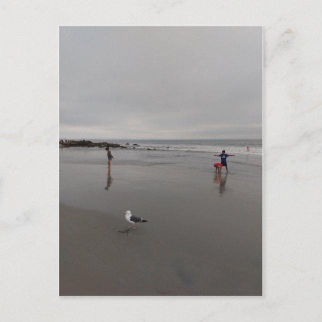 Carte Postale Journée grise à la plage (Devant)