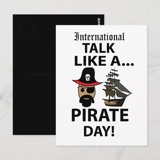 Carte Postale Journée internationale de parler comme un pirate (Devant / Derrière)