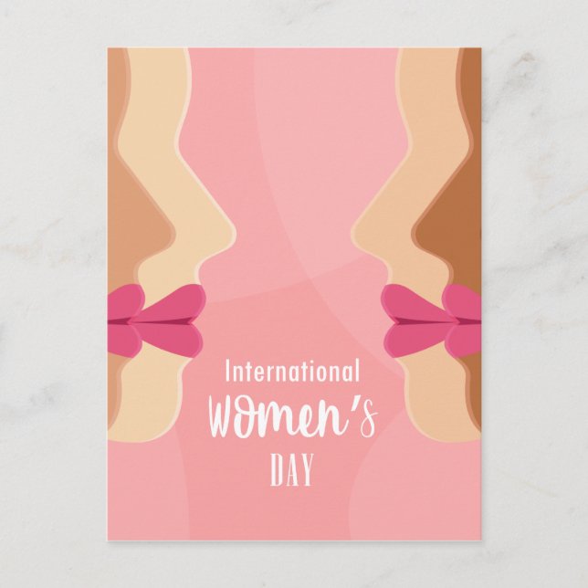 Carte Postale journée internationale des femmes rose (Devant)