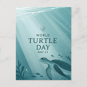 Carte Postale Journée mondiale de la tortue Art de tortue marine