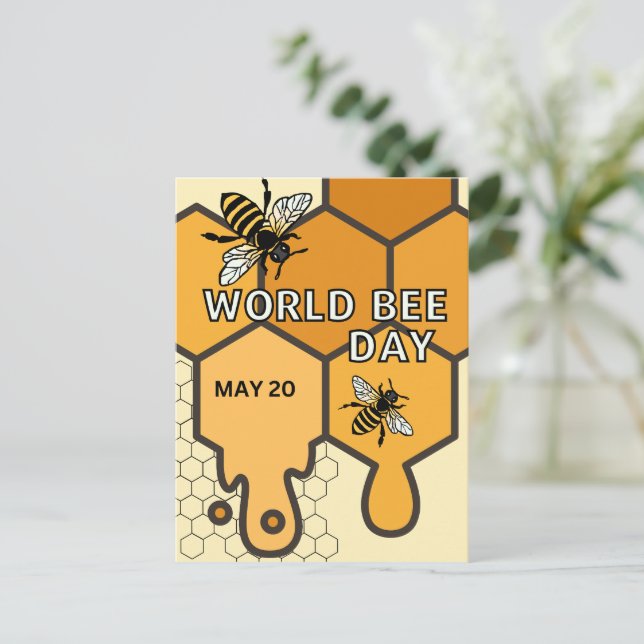 Carte Postale Journée mondiale de l'abeille (Debout devant)