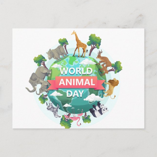 Carte Postale Journée mondiale des animaux (Devant)