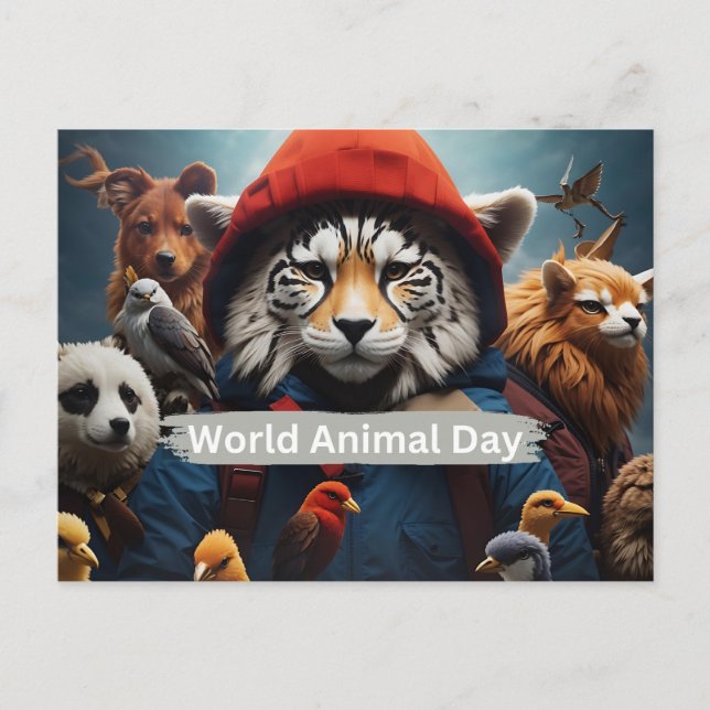Carte Postale Journée mondiale des animaux (Devant)