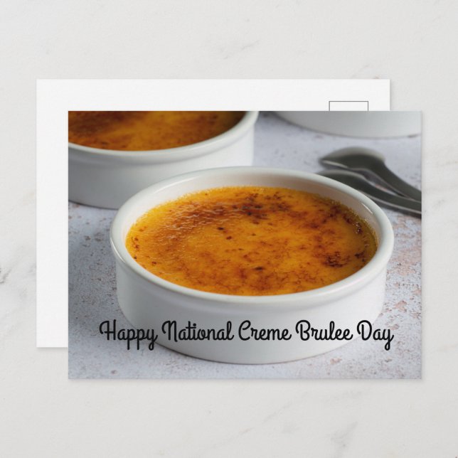 Carte Postale Journée nationale de la crème Brulee (Devant / Derrière)