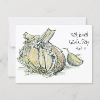 Carte Postale Journée nationale de l'ail 19 avril Cuisine d'herb