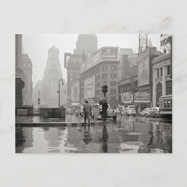 Carte Postale Journée pluvieuse à Times Square, 1943 (Devant)