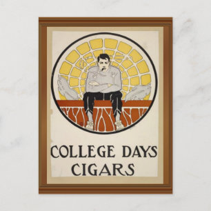Carte Postale Jours de collège Cigars Vintage Homme Cercle Ad