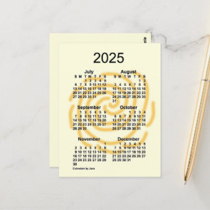 Carte Postale Jours ensoleillés 2025 6 Mois Mini Calendrier par