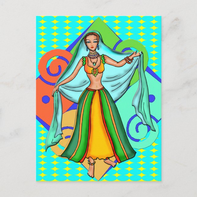 Carte Postale Jovely Belly Dancing Girl (Devant)