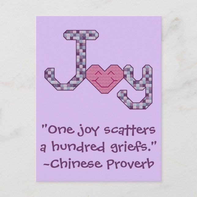 Carte Postale Joy Chinese Proverbe (Devant)