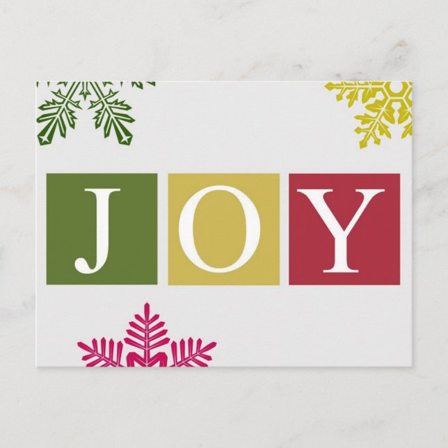 Carte postale Joy Christmas Snowflakes (Devant)
