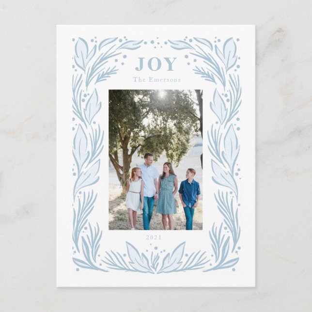 Carte Postale Joy Christmas Wreath Photo (Devant)
