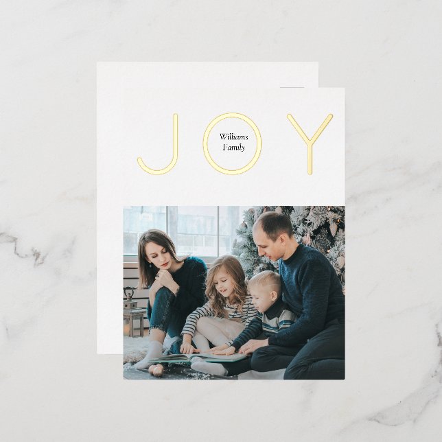Carte postale Joy Golden Christmas Foil Holiday (Recto/Verso)