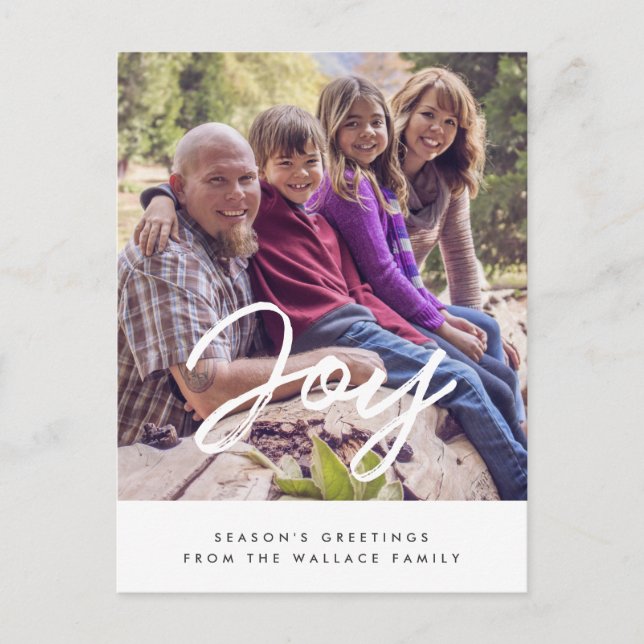 Carte Postale Joy Modern typographie photo vacances (Devant)