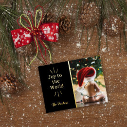 Carte Postale Joy To The World Photo Foil Holiday