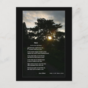 Carte Postale Joyce Kilmer "Arbres" illustrée par la petite-fill