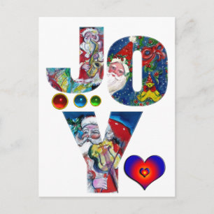 CARTE POSTALE JOYER ET AIMER LA MUSIQUE PÈRE NOËL XMAS PARTY