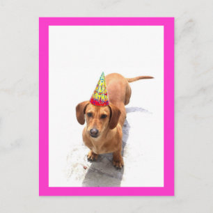 Carte postale Joyeuse Anniversaire Dachshund