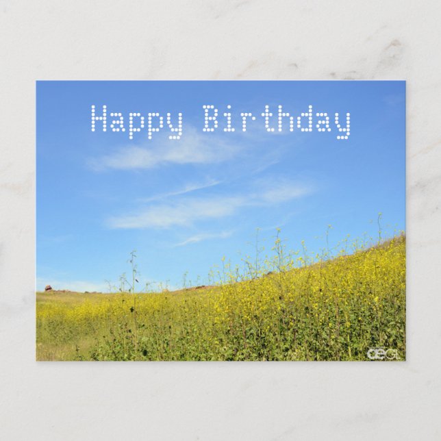 Carte postale Joyeuse Anniversaire Jaune (Devant)