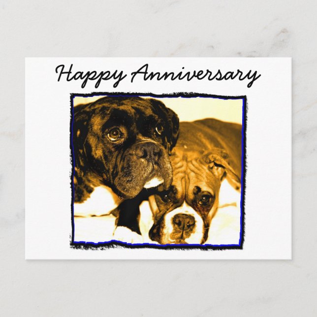 Carte Postale Joyeuse Anniversary Boxer (Devant)