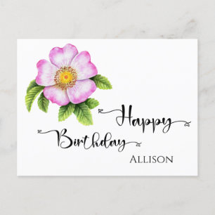 Carte Postale Joyeuse aquarelle florale d'anniversaire
